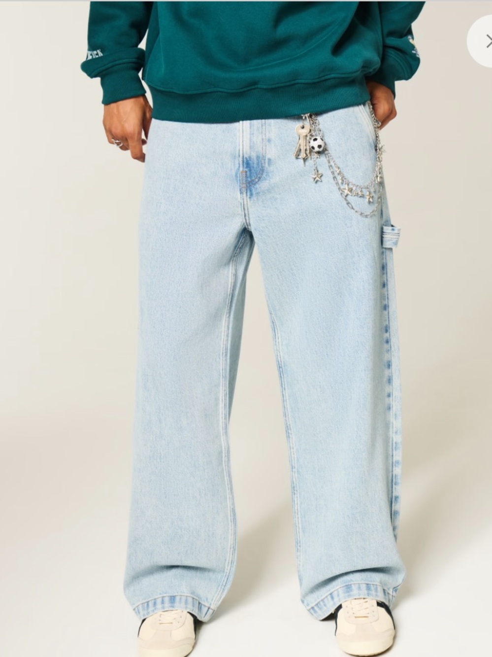 Hollister Super Baggy Painter Light Blue Jeans Men’s Size W30 L32